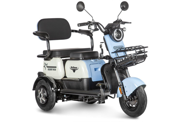 Пассажирский электротрицикл Rutrike (Рутрайк) Gelbert Vega 48V/60V 600Вт Фиолетовый | Мототека